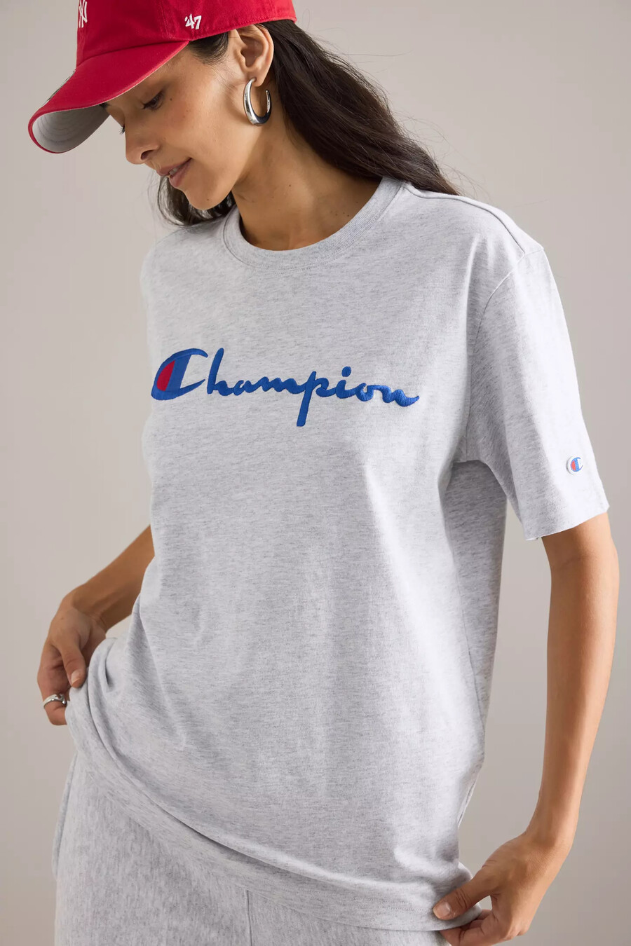 champion broderad t-shirt med logotyp