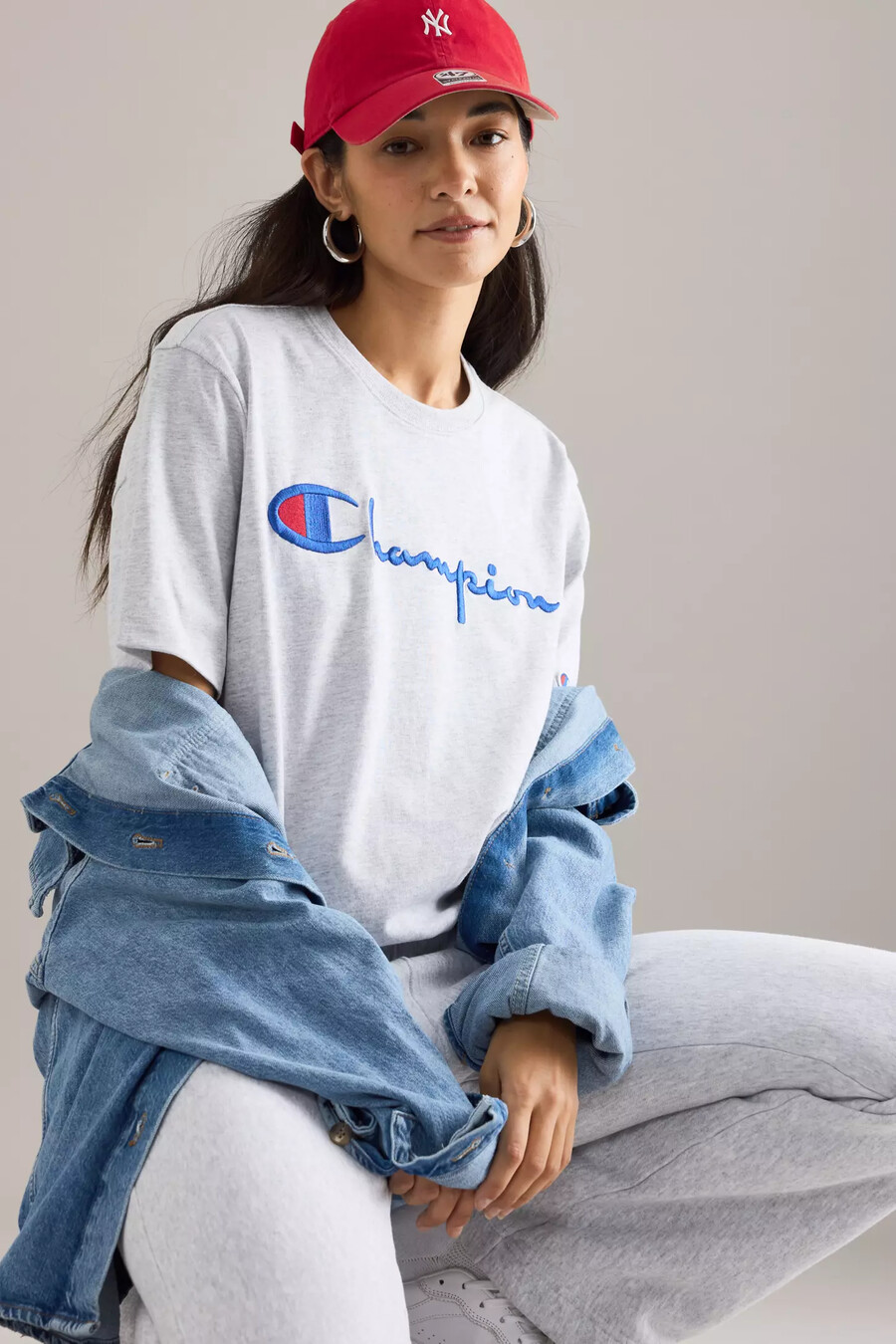 champion broderad t-shirt med logotyp