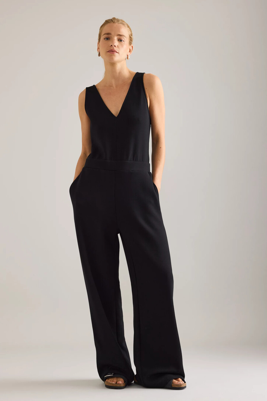varley alina ärmlös jumpsuit med vida ben