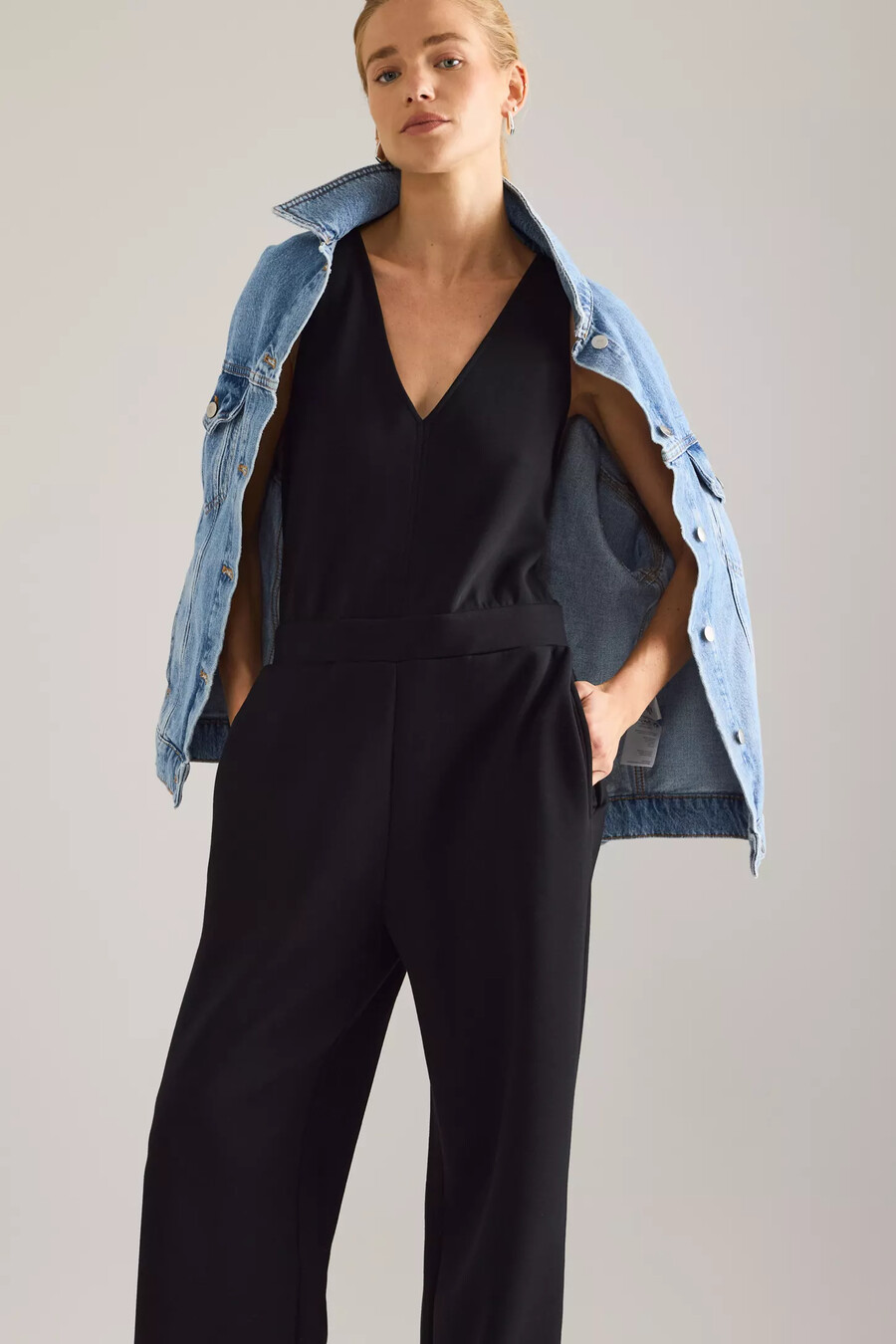 varley alina ärmlös jumpsuit med vida ben