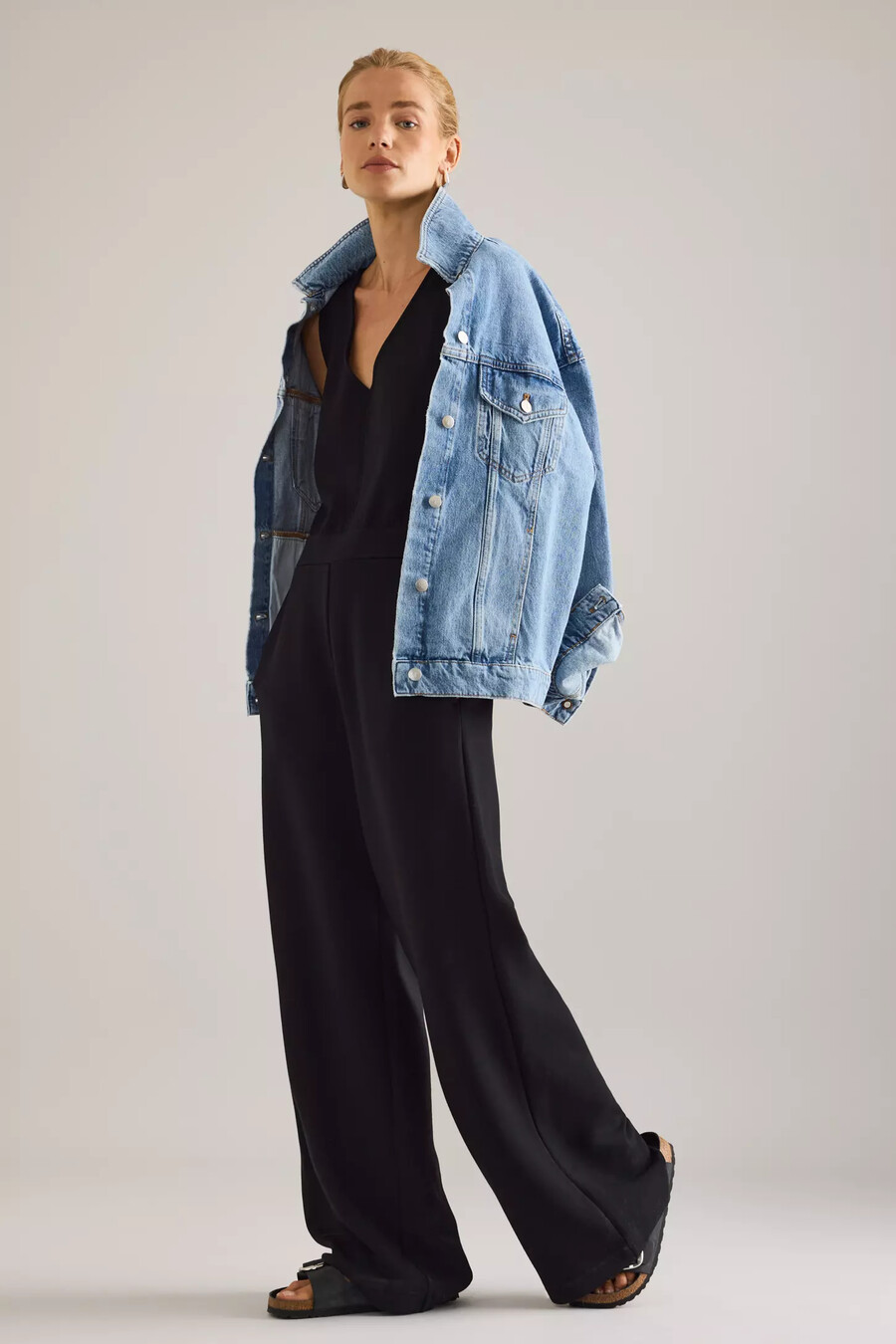 varley alina ärmlös jumpsuit med vida ben
