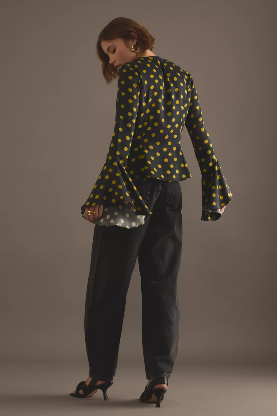 kitri chantelle polka dot satin top