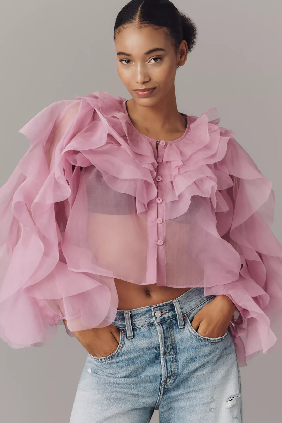 maeve organza volang skir topp
