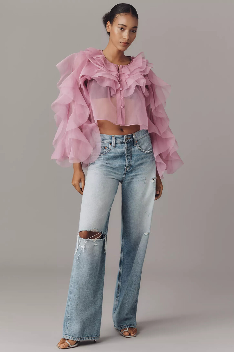 maeve organza volang skir topp