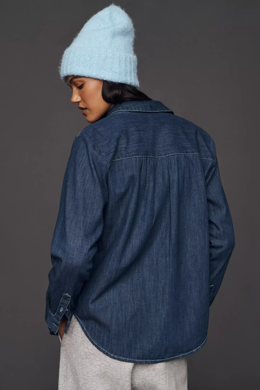 pilcro långärmad denimskjorta med knappar och skidmotiv