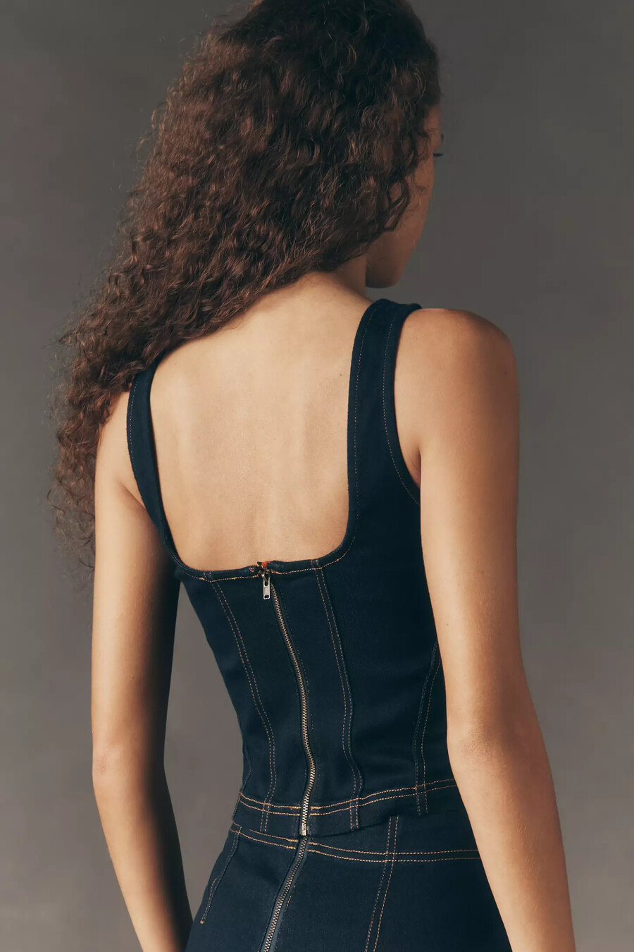 pilcro crop denim slim linne