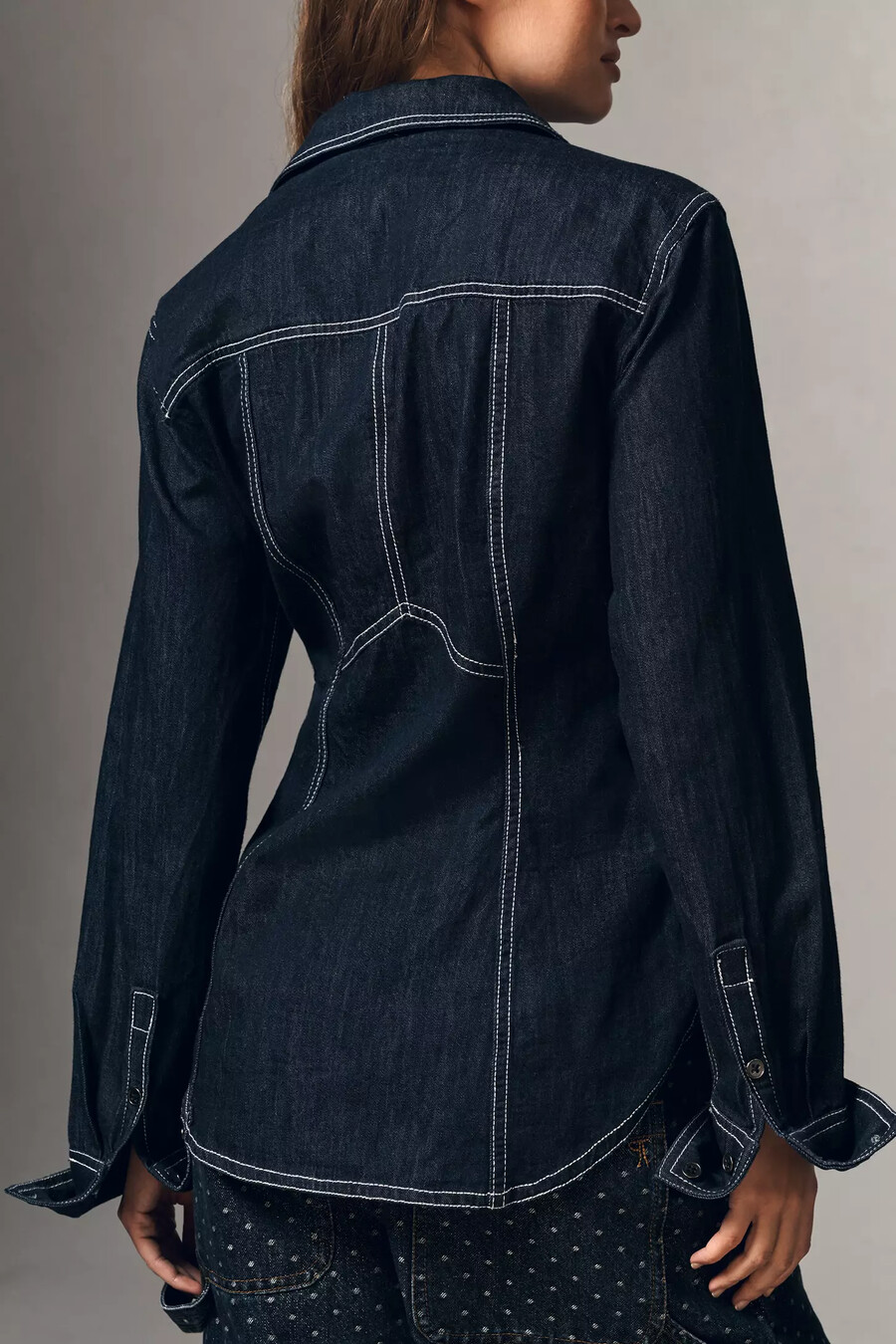 pilcro långärmad denimskjorta med knappar
