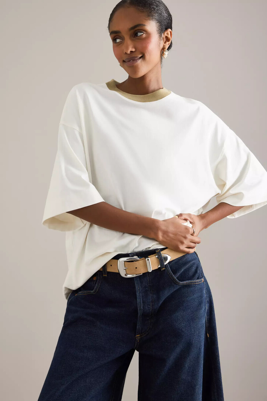 selected oversized kontrast t-shirt