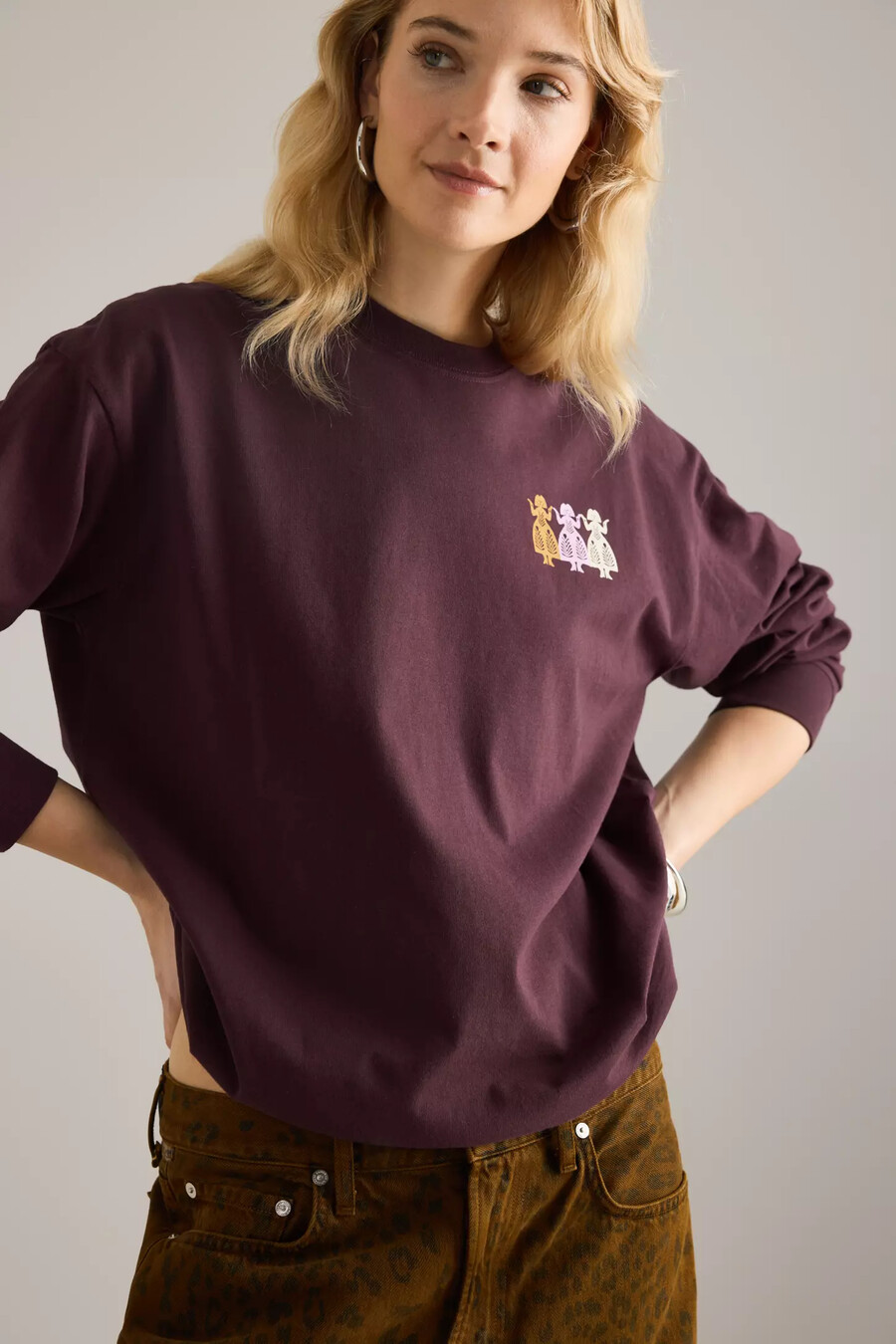 damson madder paper cut t-shirt för tjejer
