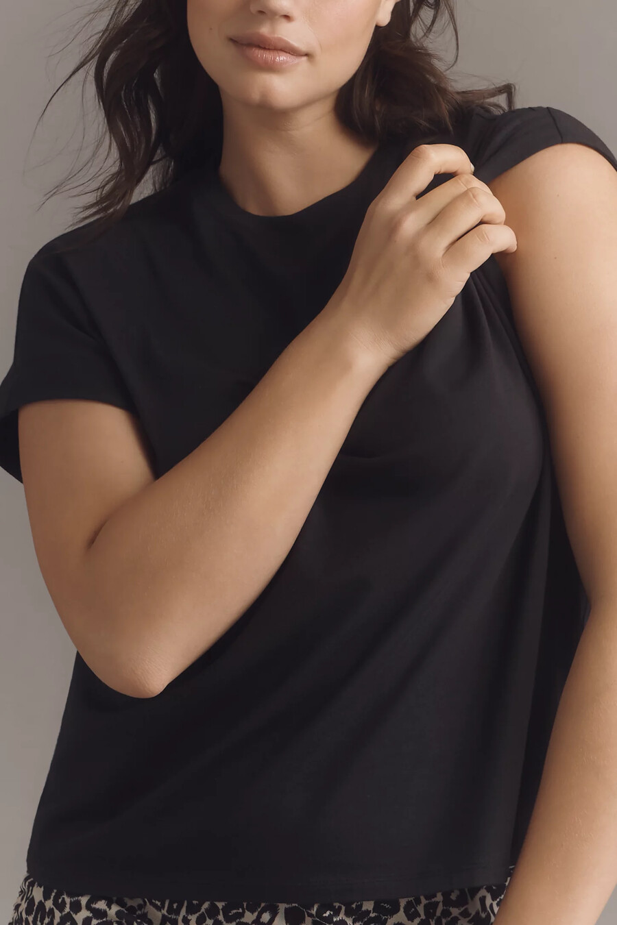 t-shirt med rund hals och kepsärm från by anthropologie