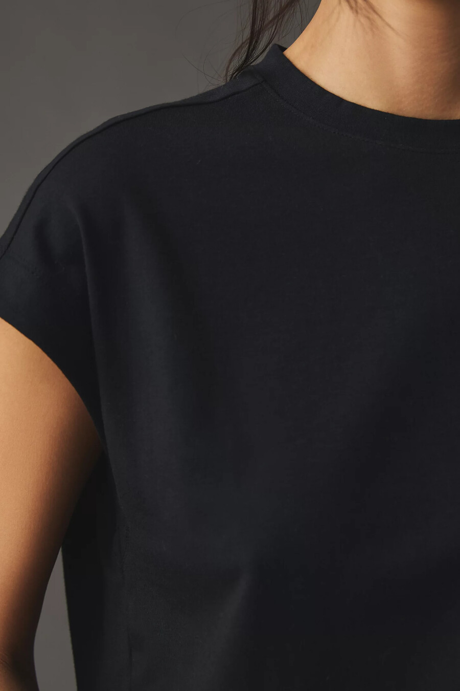 t-shirt med rund hals och kepsärm från by anthropologie