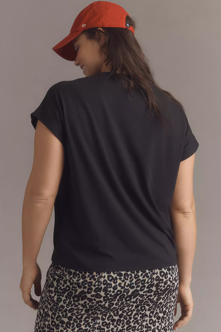 t-shirt med rund hals och kepsärm från by anthropologie