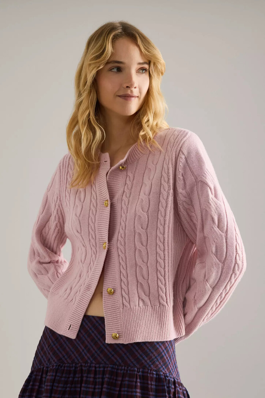 barbour elina ull-kashmir kabelstickad kofta