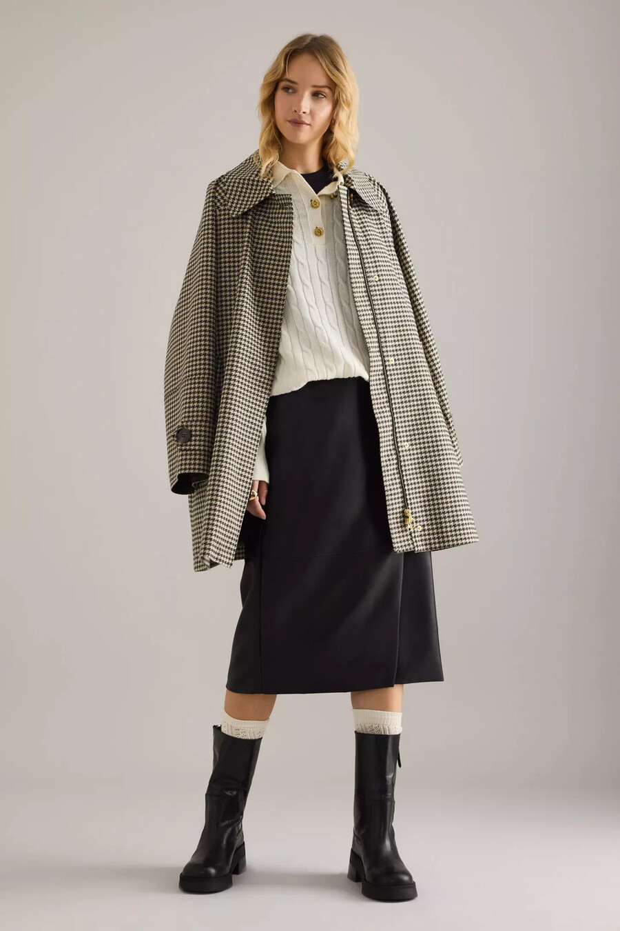 barbour evie kabelstickad tröja i ullblandning