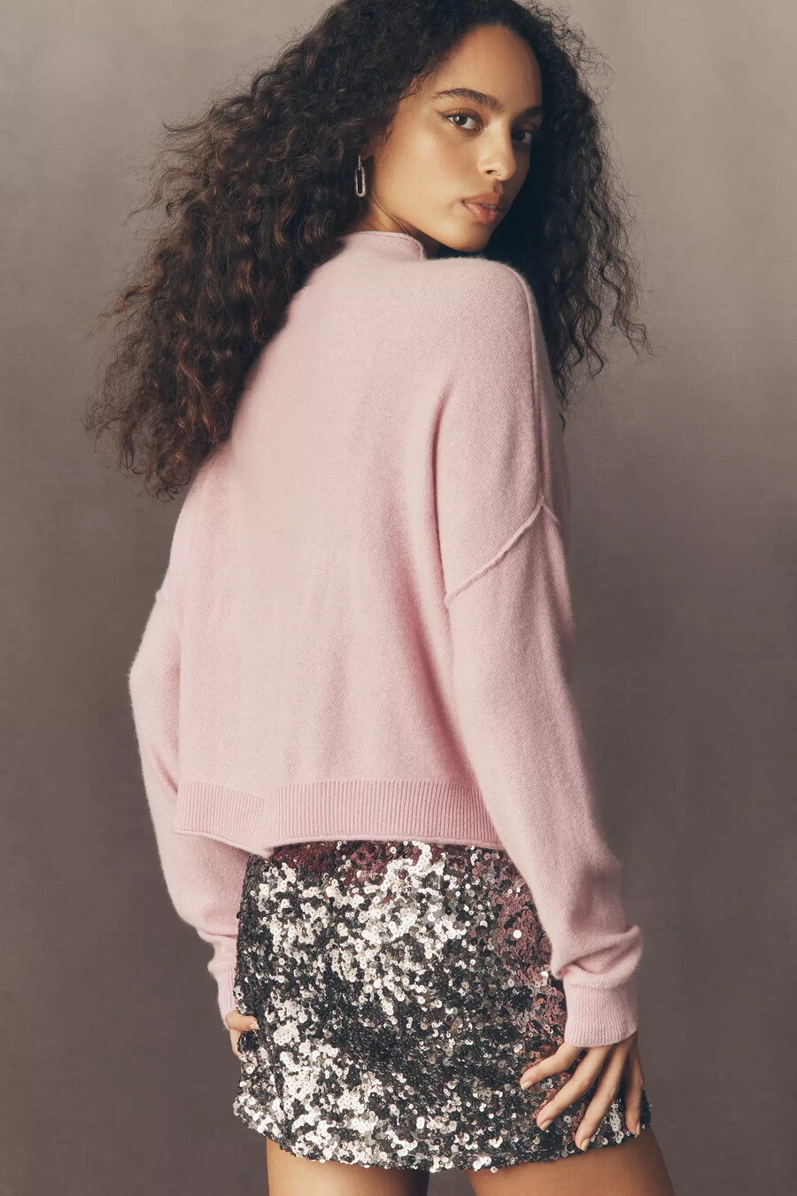alani cashmere mock-neck cardigan från pilcro