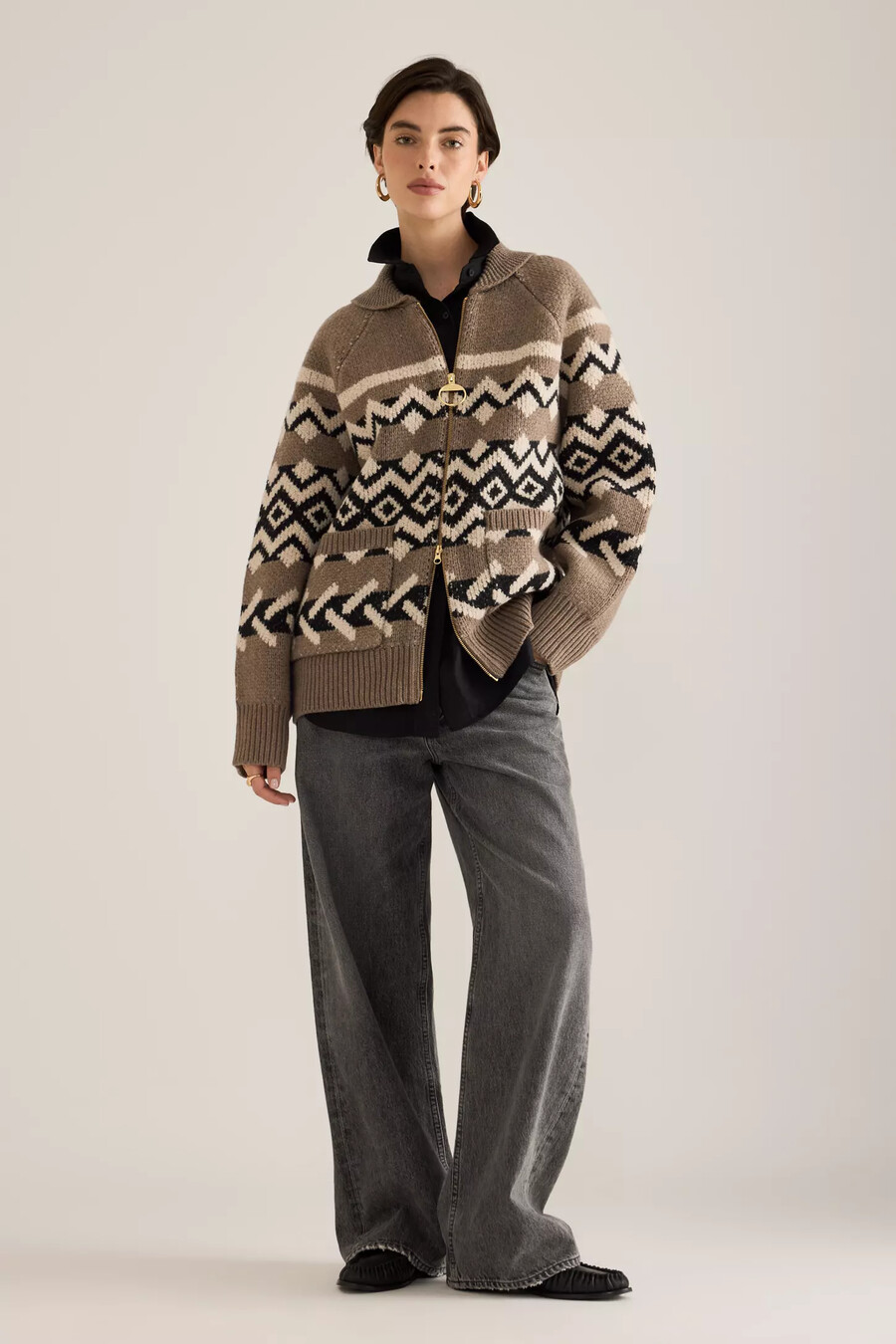 barbour klara ullkofta med dragkedja