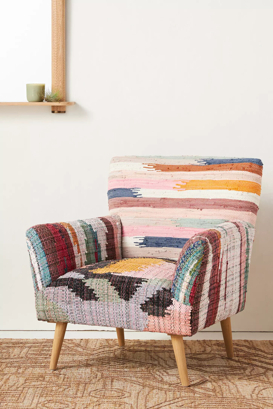 marija woven rag rug accent chair