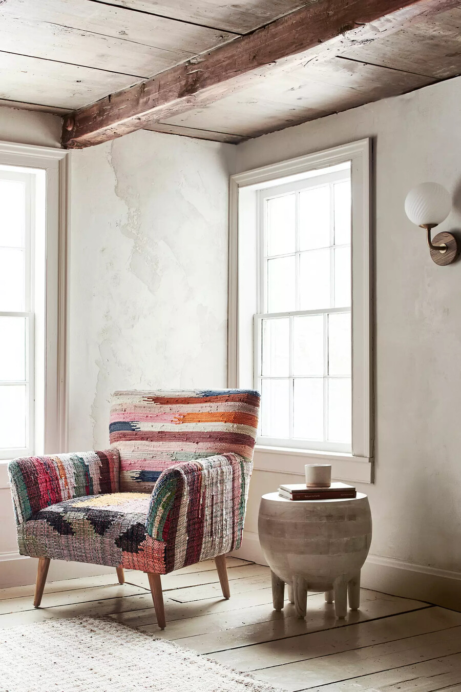marija woven rag rug accent chair