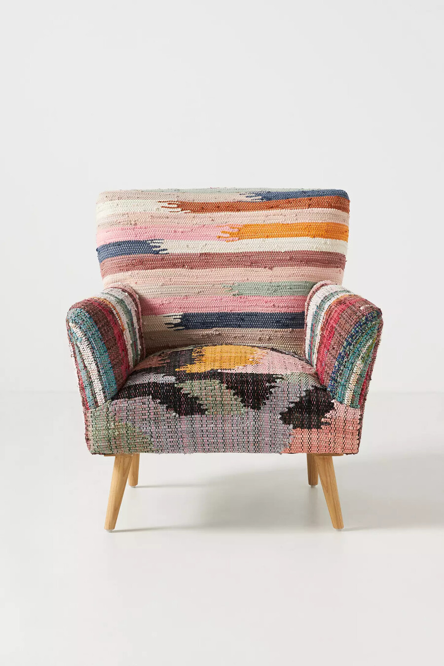 marija woven rag rug accent chair