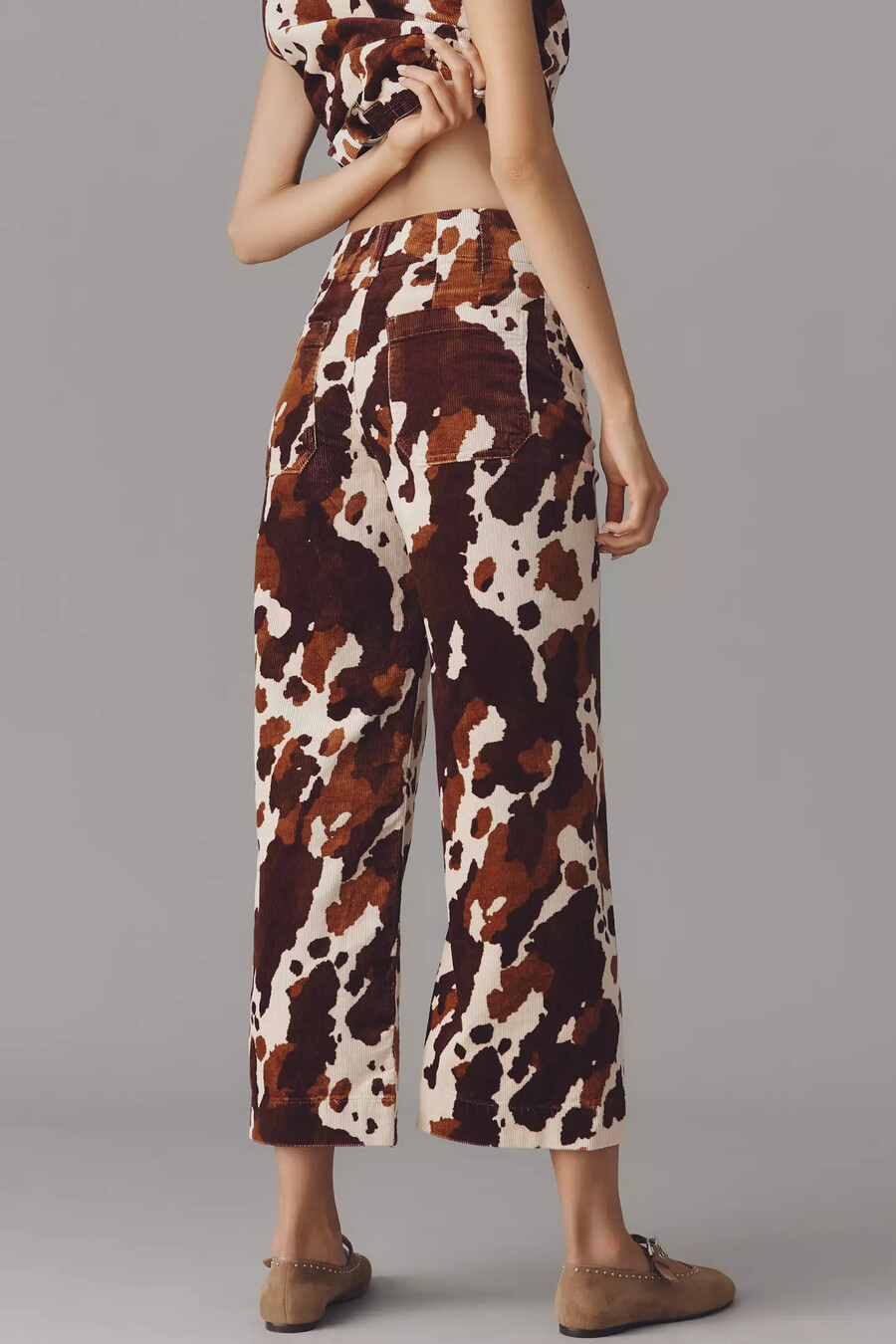 colette cropped wide leg-byxor från maeve corduroy edition