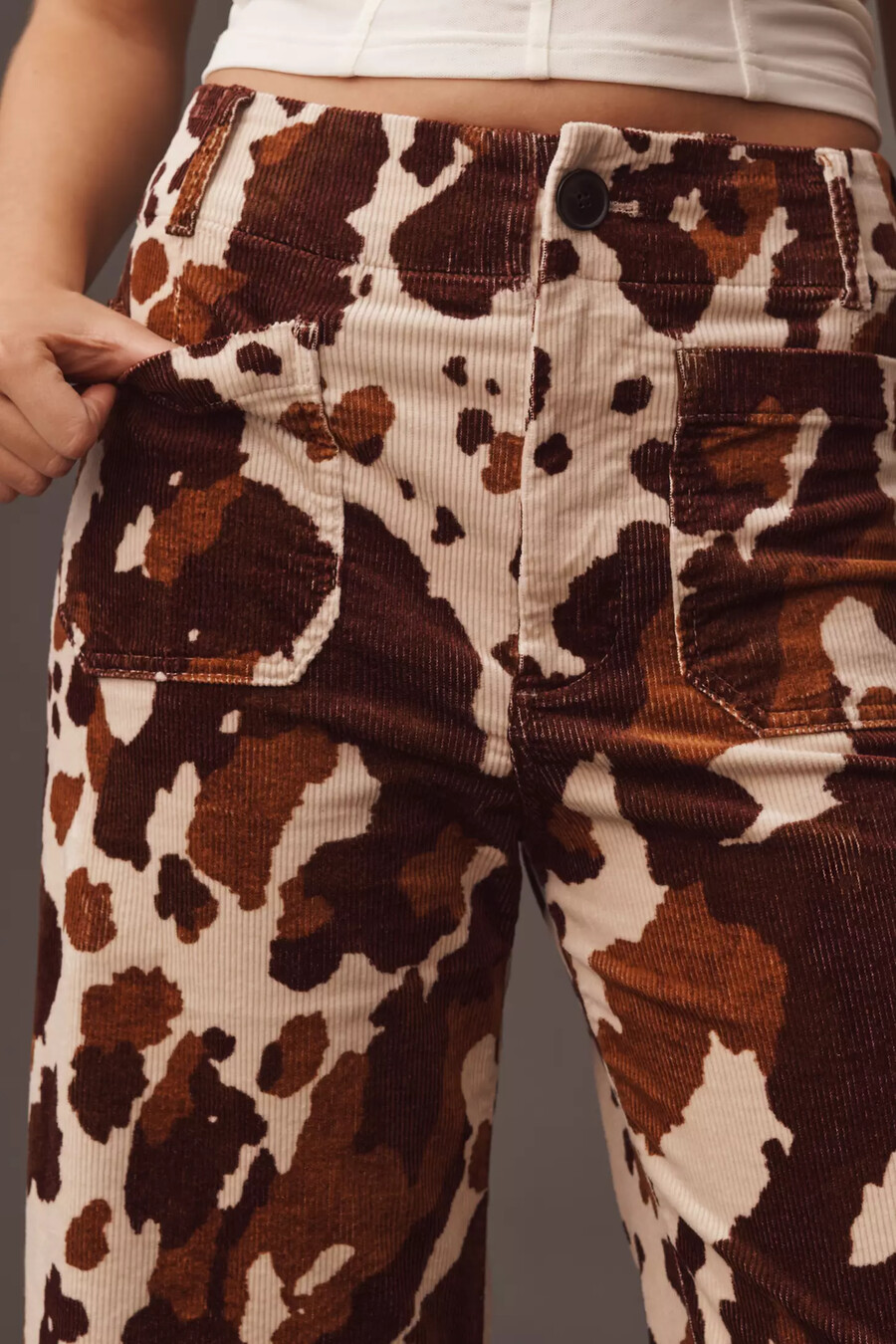 colette cropped wide leg-byxor från maeve corduroy edition