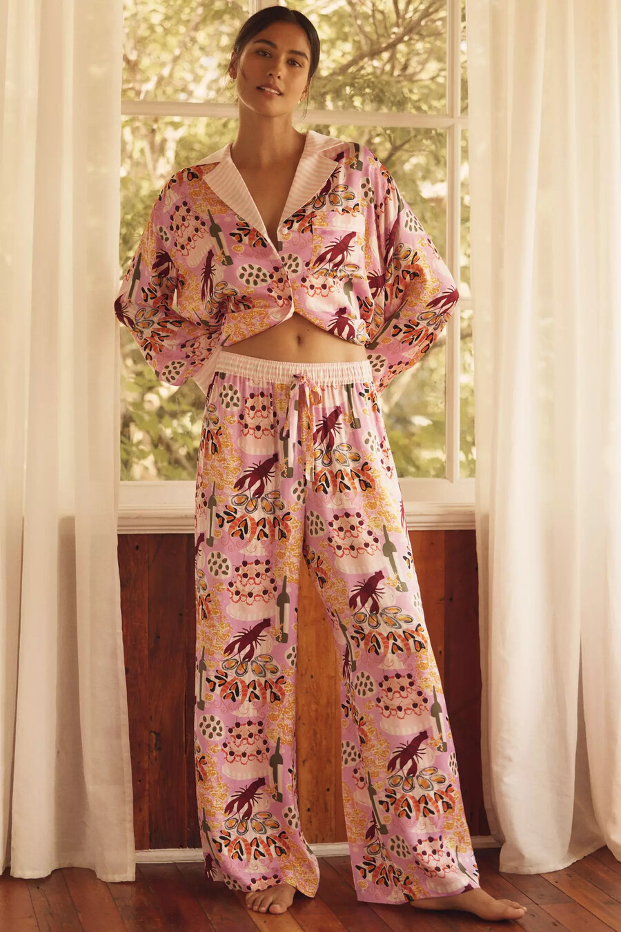 silkeslen pyjamasbyxa från anthropologie