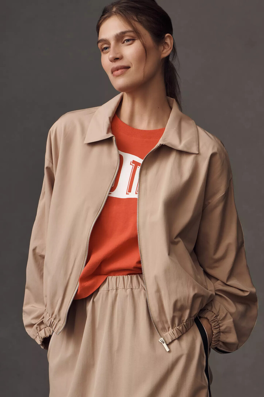 maeve sporty crop bomberjacka