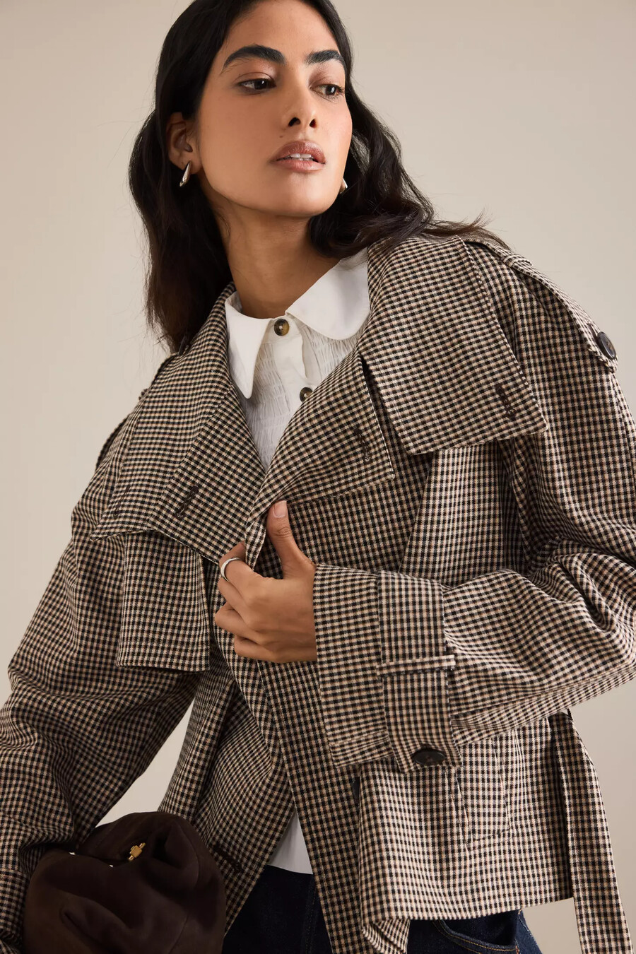 by anthropologie rutig beskuren trenchcoat