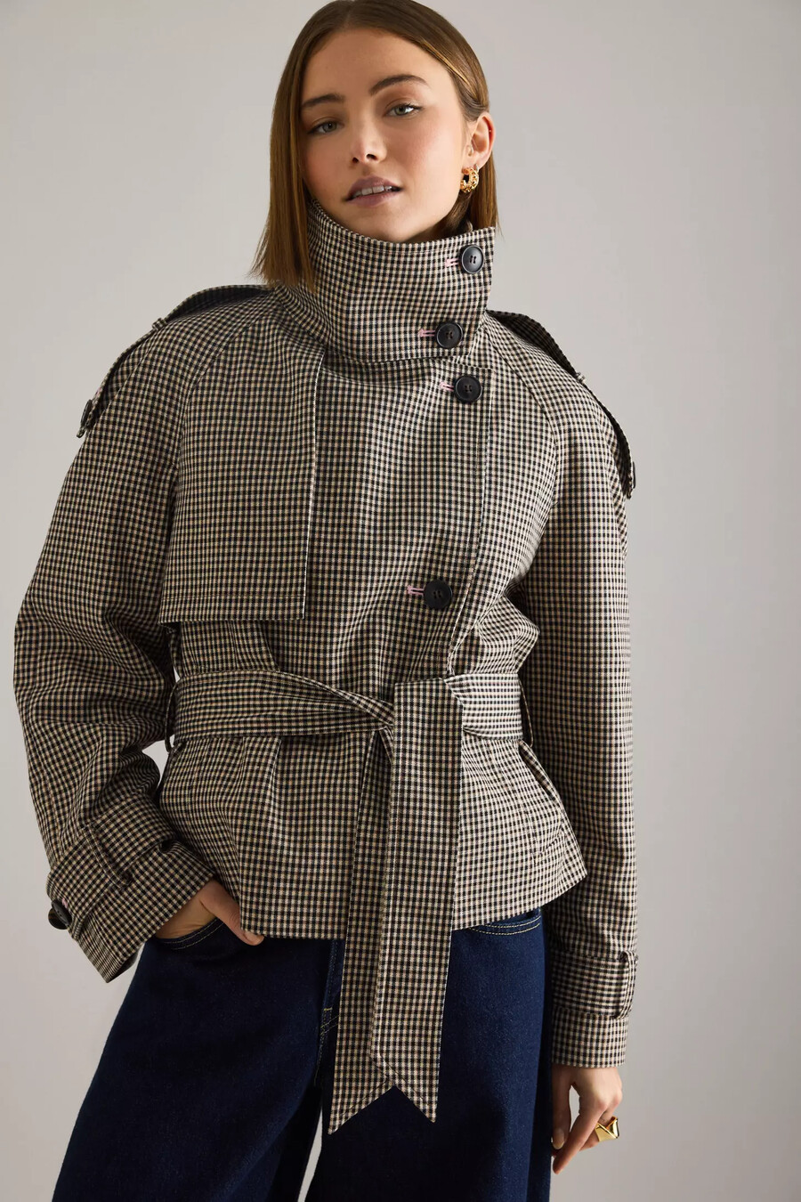 by anthropologie rutig beskuren trenchcoat