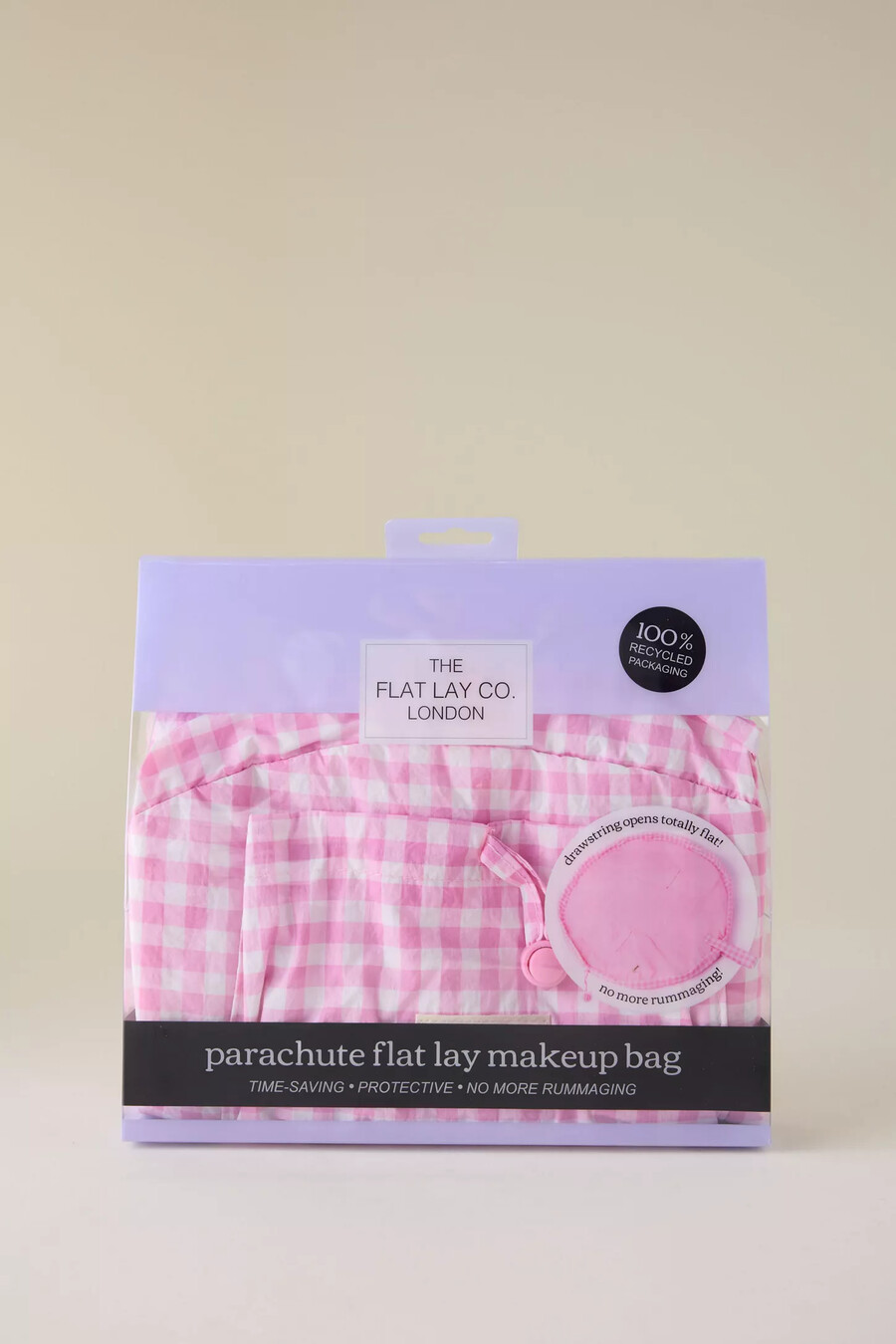 flat lay co. parachute drawstring makeup bag