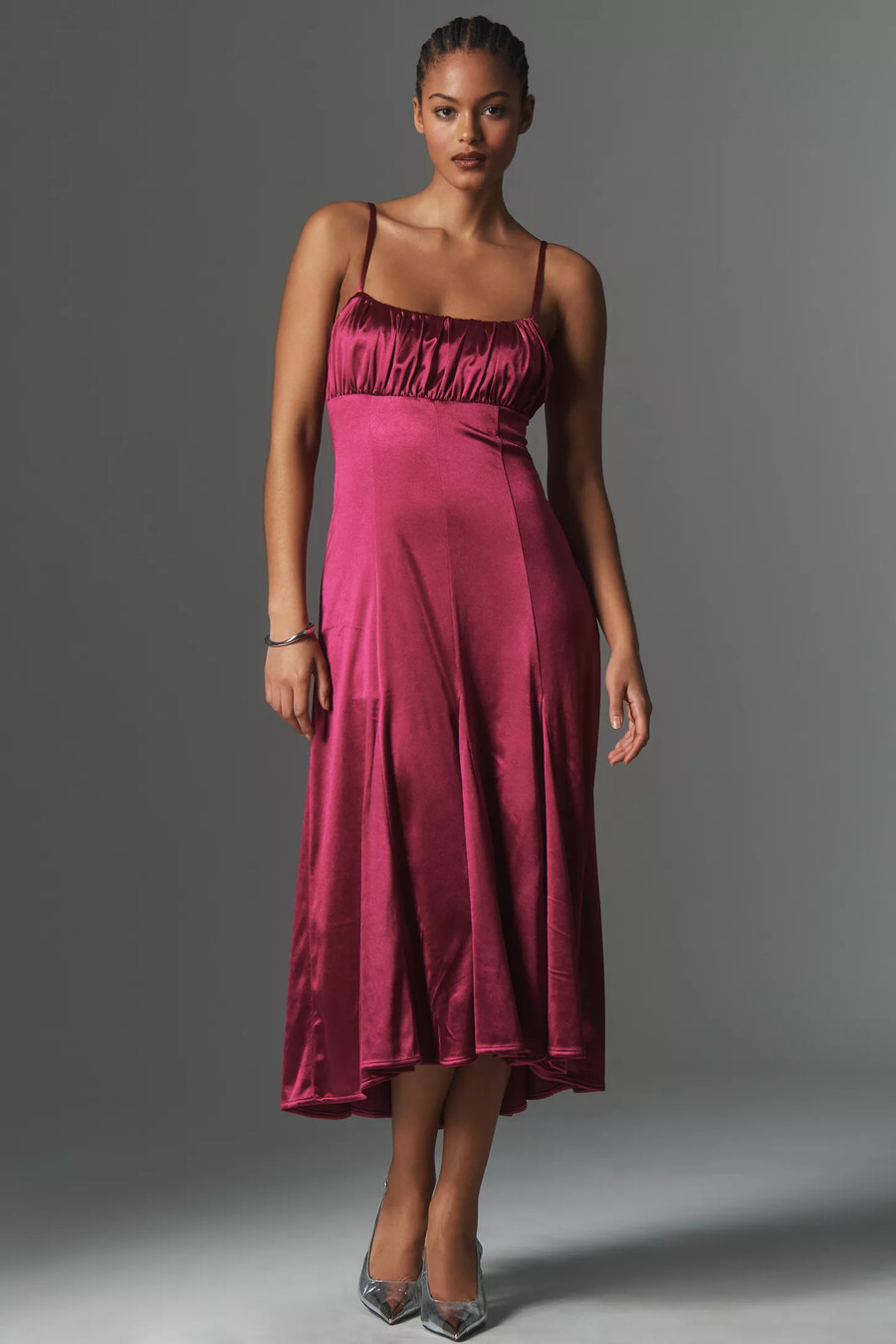 by anthropologie ärmlös babydoll midiklänning