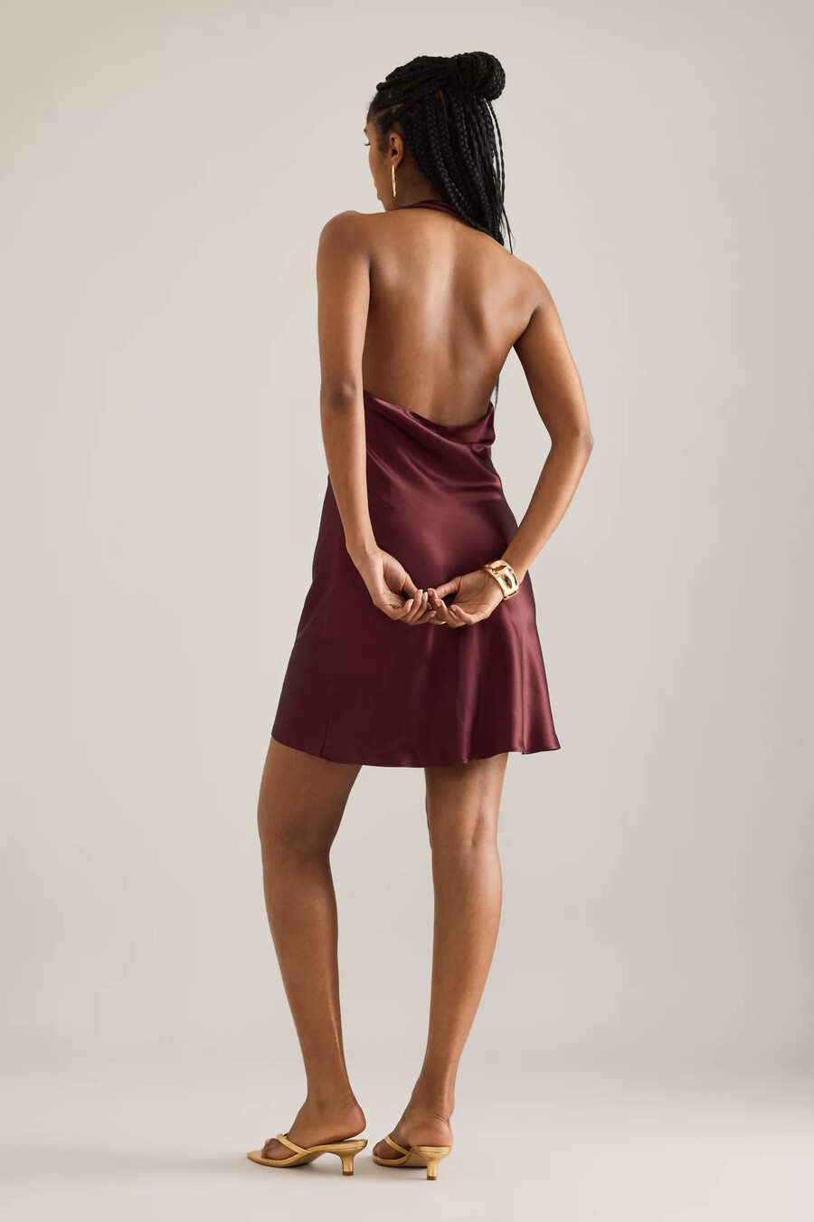 by anthropologie – emma – miniklänning i satin med volangringning