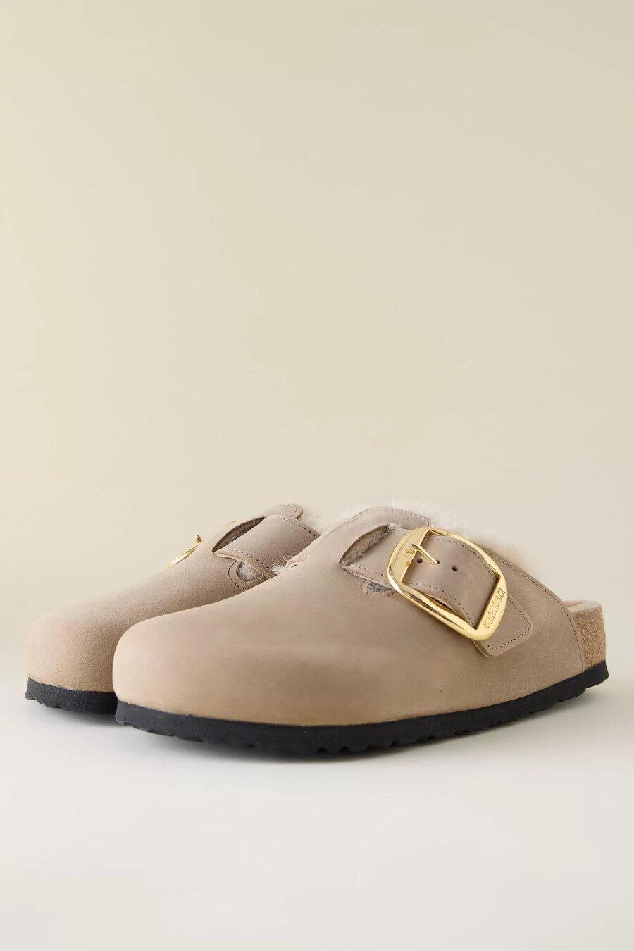 birkenstock boston big buckle shearling träskor