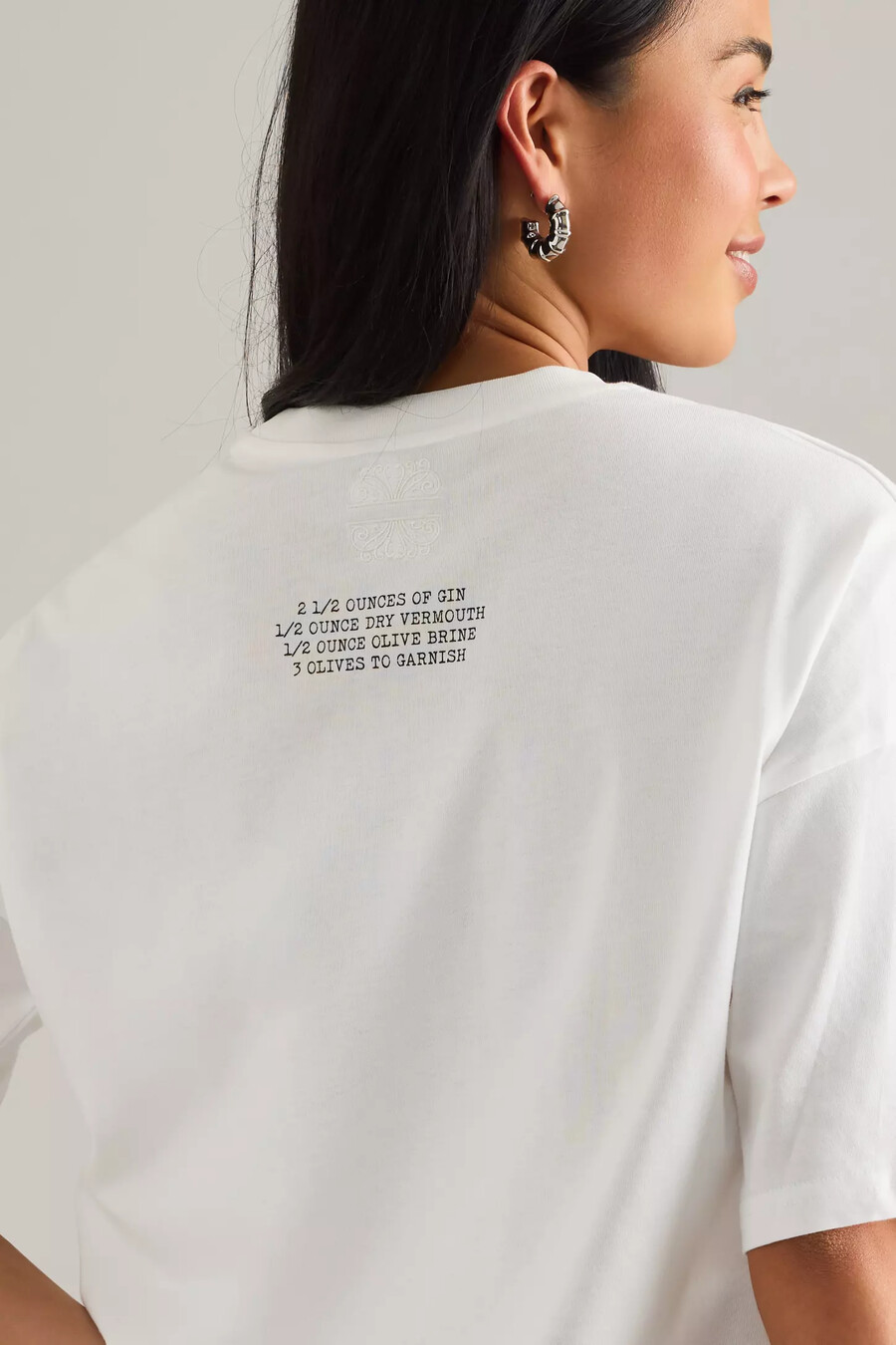 t-shirt med martini-motiv