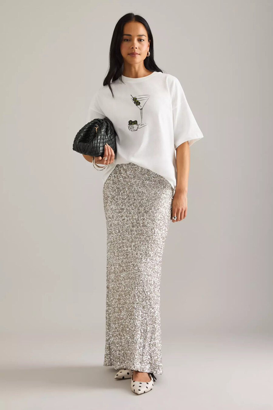 t-shirt med martini-motiv