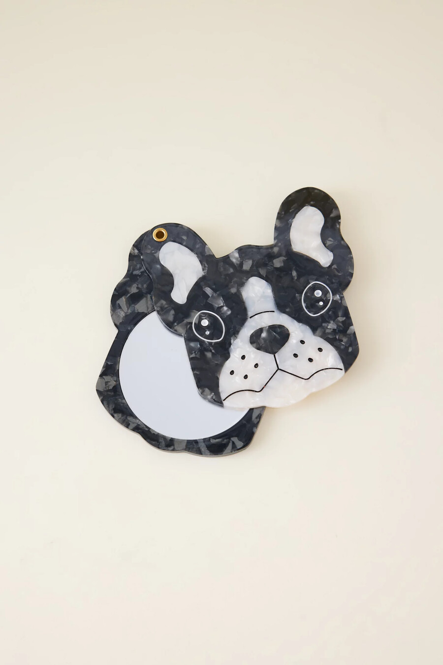 solförmörkelse frenchie dog kompaktspegel