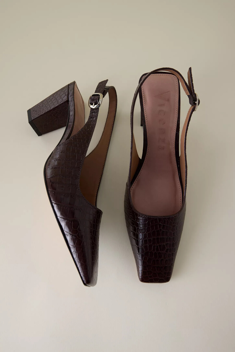vicenza slingback-klackar med fyrkantig tå