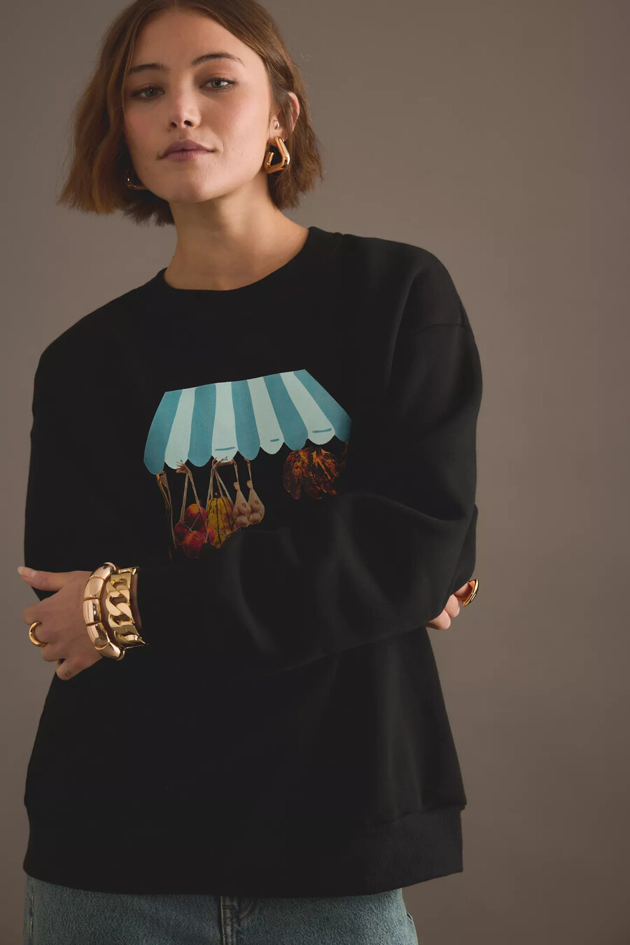 aldrig fullt klädd fruktbutik graphic sweatshirt