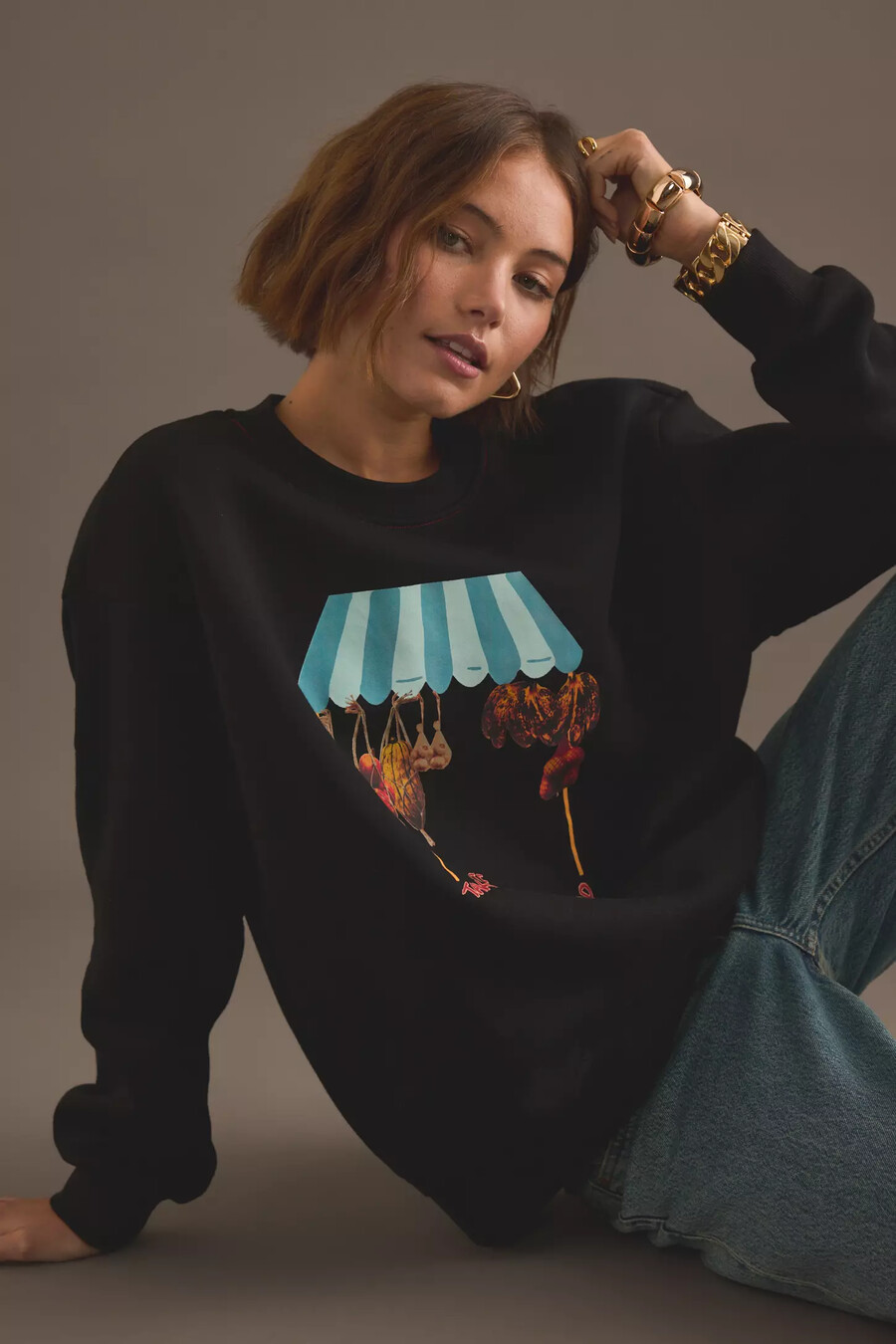 aldrig fullt klädd fruktbutik graphic sweatshirt