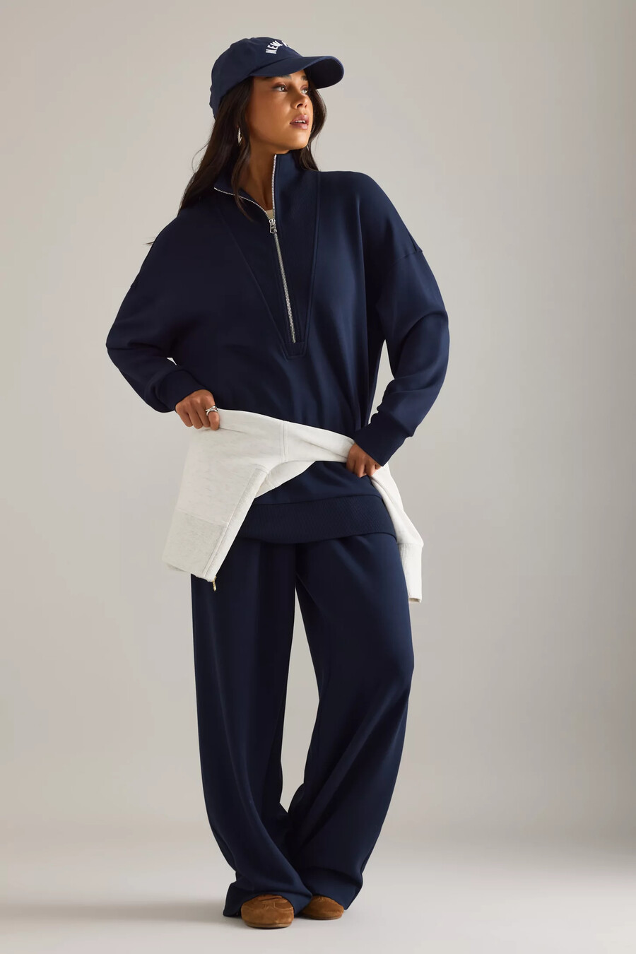 varley longline-tröja med dragkedja
