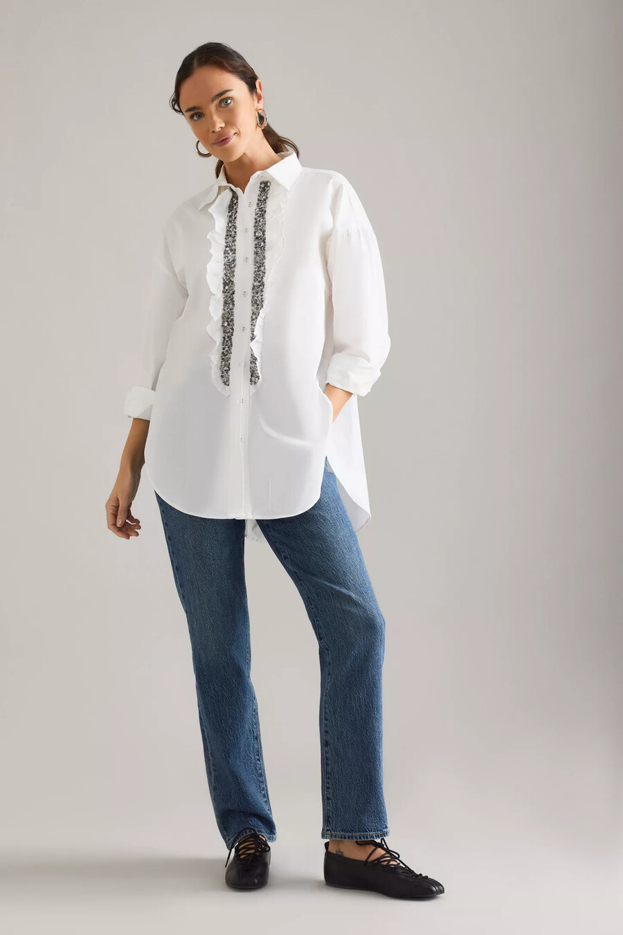 pistola bri high-layer slim straight leg jeans