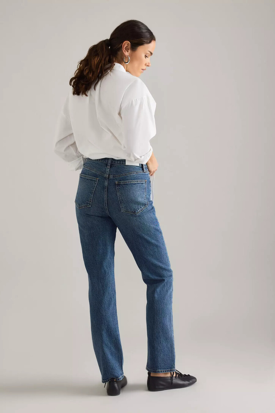 pistola bri high-layer slim straight leg jeans