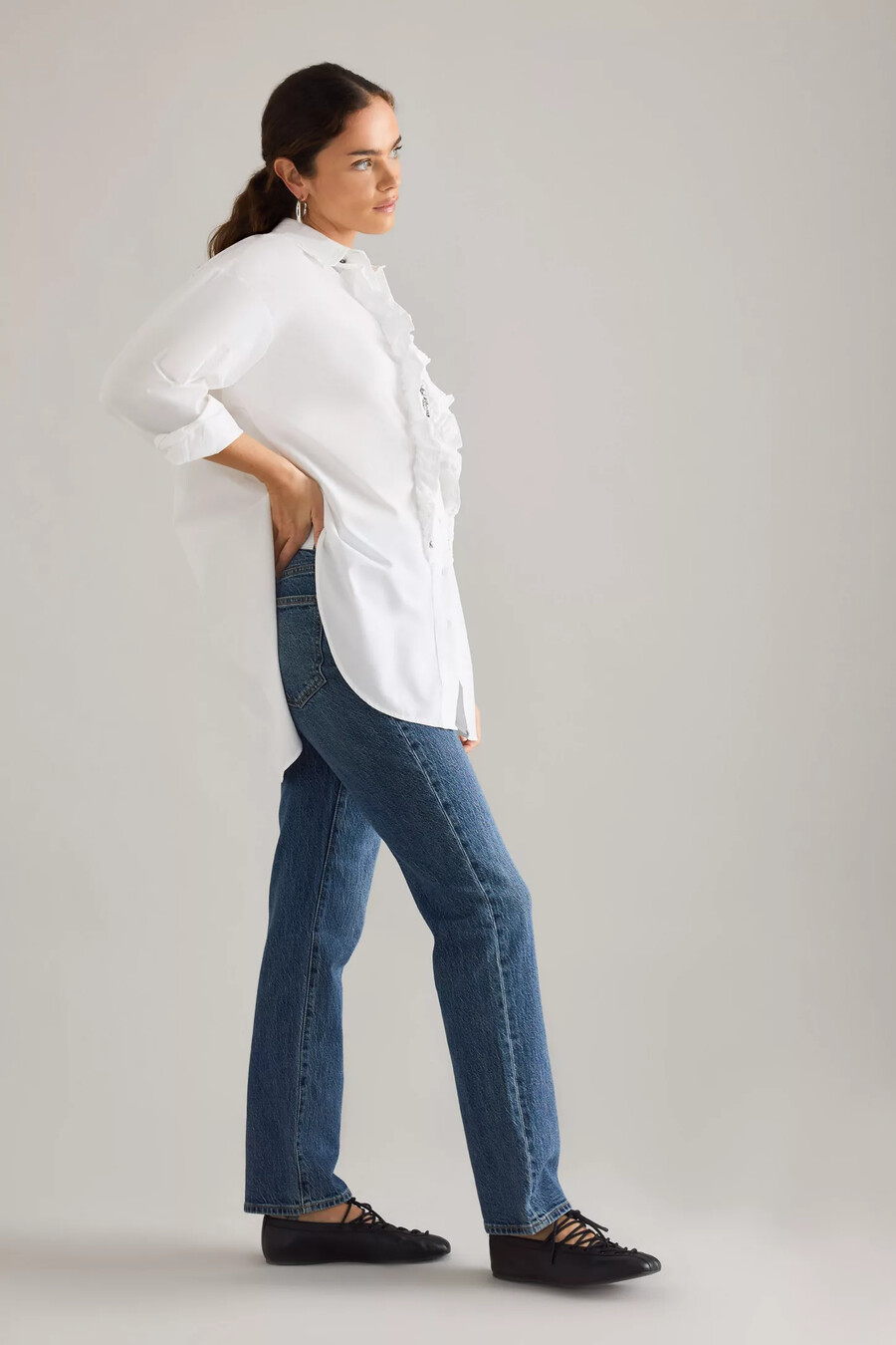 pistola bri high-layer slim straight leg jeans