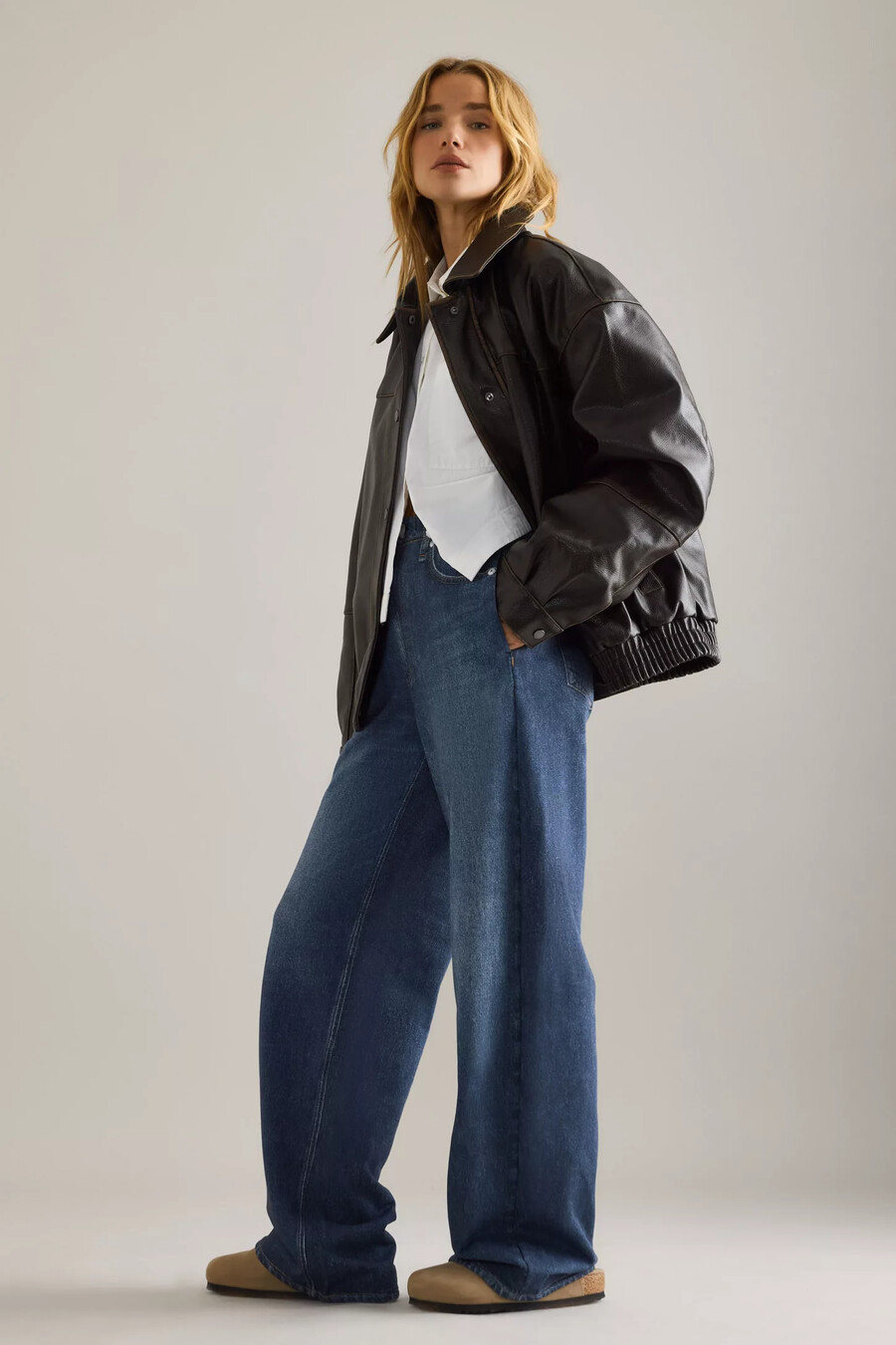 rag bone miramar terry-jeans med vida ben