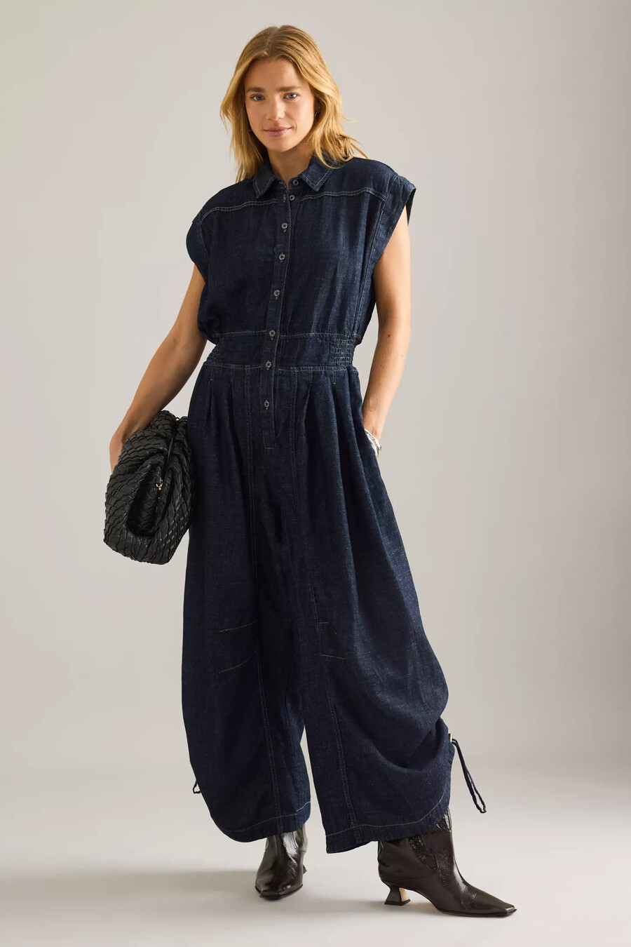 by anthropologie denim ballongjumpsuit