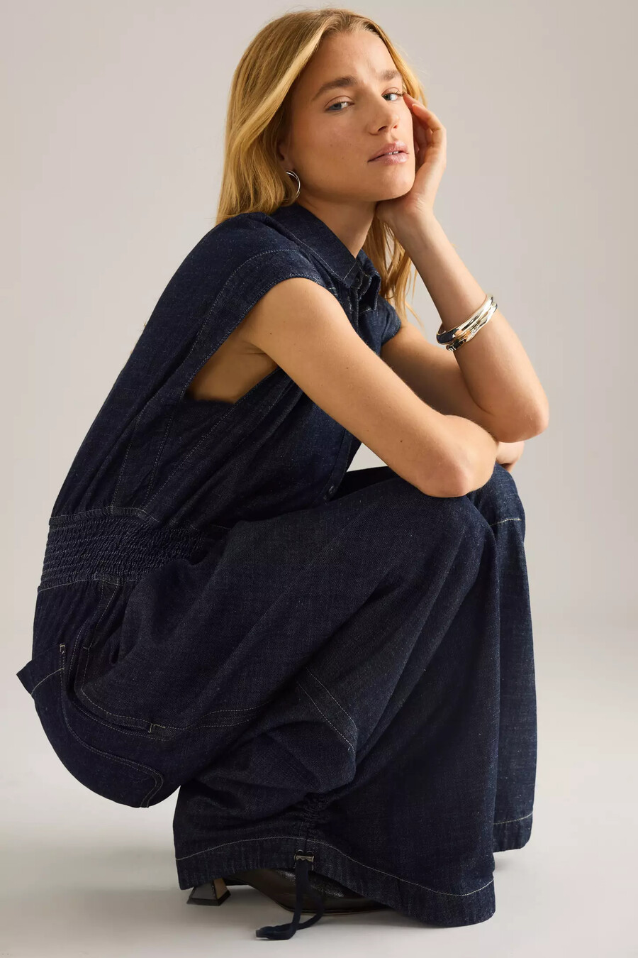 by anthropologie denim ballongjumpsuit