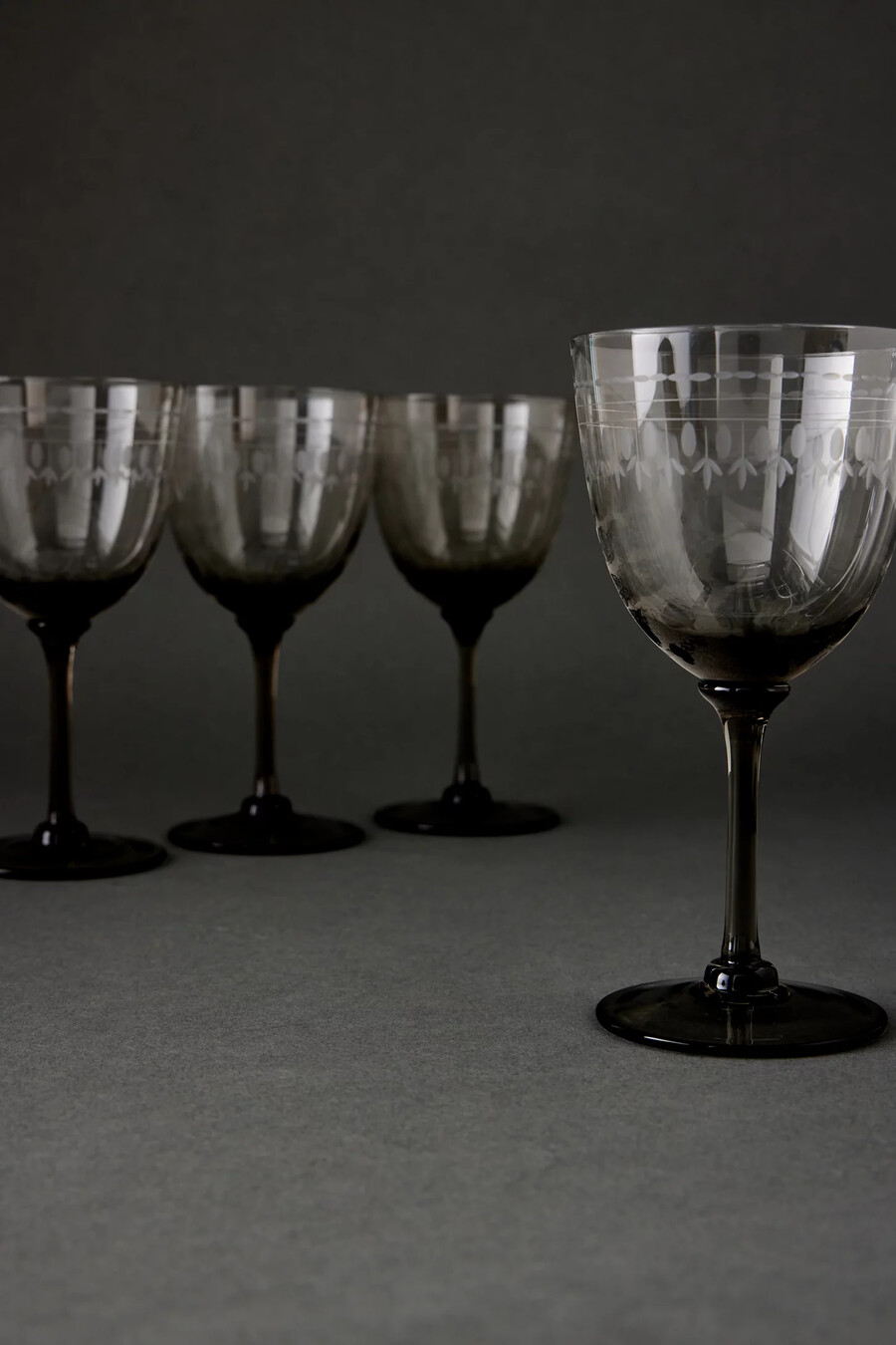 tonade vinglas i vintagestil set om 4
