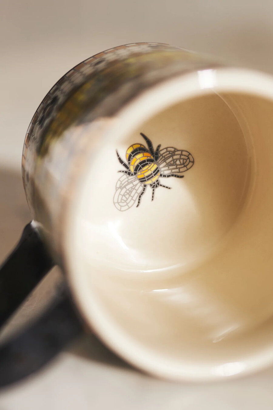 bistro tile stengods espressokopp och fat trädgårdsutgåva