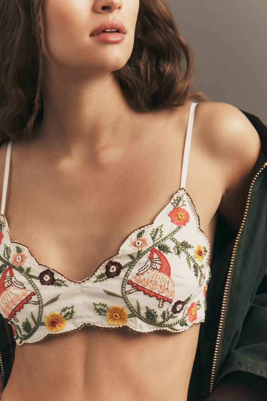 lyrebird broderad pärl-bralette