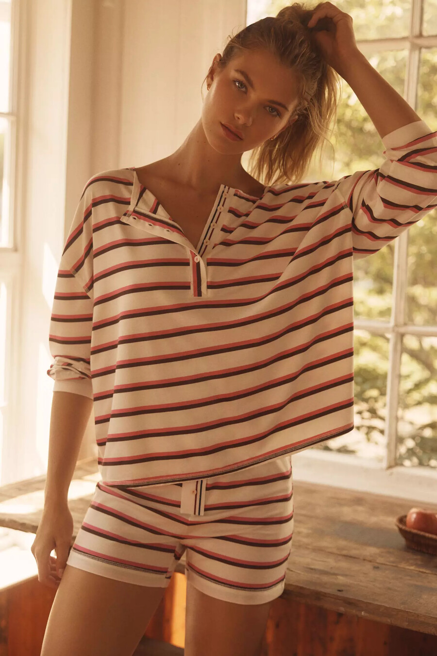 briar långärmad lös henley-topp från lyrebird